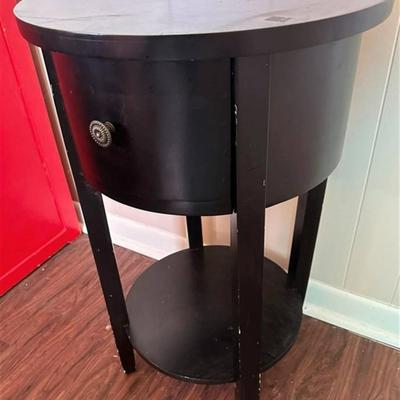 193 Small Ebony Barrel Table