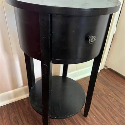 193 Small Ebony Barrel Table