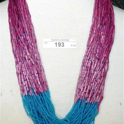 193a Vintage Matt Beaded Swing Necklace