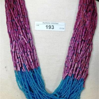 193a Vintage Matt Beaded Swing Necklace