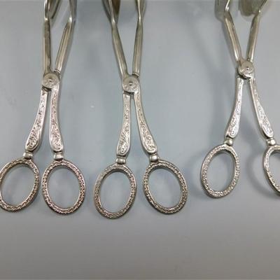 197 Lot of 3 Decorative Serving Tongs