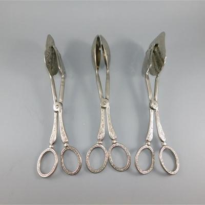 197 Lot of 3 Decorative Serving Tongs