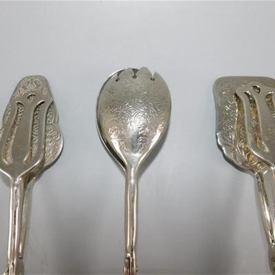 197 Lot of 3 Decorative Serving Tongs