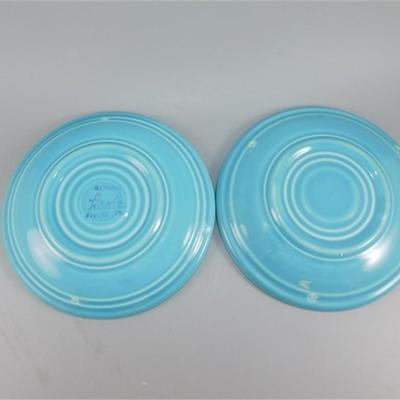 199 Lot of 4 pcs Fiesta Style Cups and Saucers Blue ( one cups has small chip)