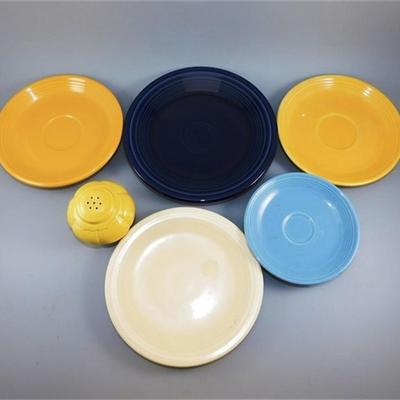 200 Lot of 6 pcs Fiesta Style Saucers and Shaker