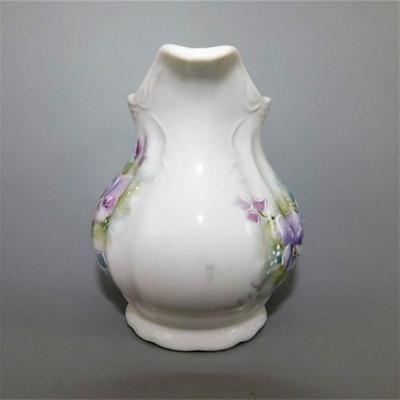 201 Vintage Coffee Pot Cream and Sugar with Blue and Purple Floral Design