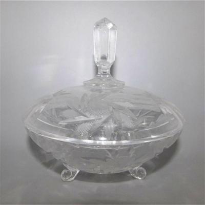 203 6" Crystal Lidded Candy Dish