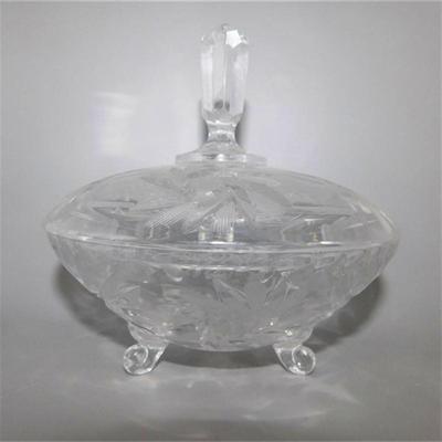 203 6" Crystal Lidded Candy Dish