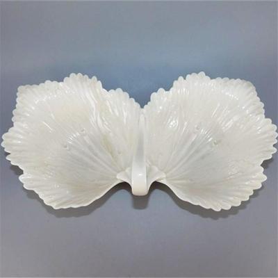 205 10 1/2" Vintage Lenox Double Grape Leaf Serving Dish