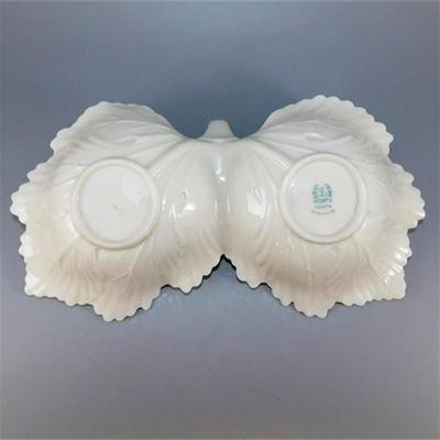 205 10 1/2" Vintage Lenox Double Grape Leaf Serving Dish