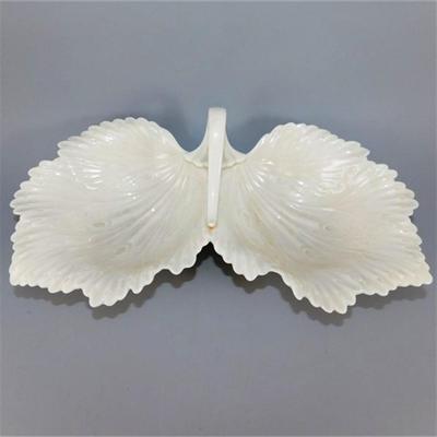 205 10 1/2" Vintage Lenox Double Grape Leaf Serving Dish