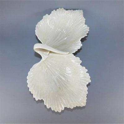 205 10 1/2" Vintage Lenox Double Grape Leaf Serving Dish