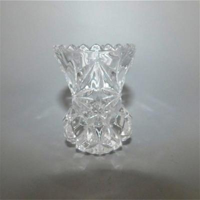 208 Lot of 4 Small Crystal Items ~ Toothpick Holders / Match Holders / Ash Tray / Etc