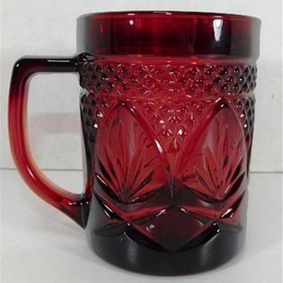 209 Lot of 15 Ruby Red Luminarc Cristal D' Arques Tempered Mugs 4 in
