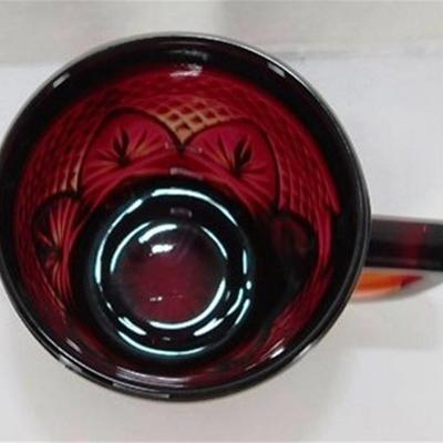 209 Lot of 15 Ruby Red Luminarc Cristal D' Arques Tempered Mugs 4 in