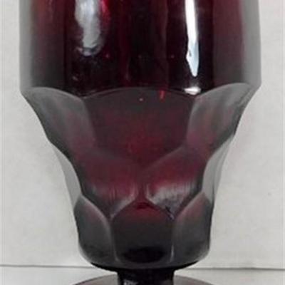 211 Lot of 10 Vintage Anchor Hocking Georgian Ruby Red Footed Ice Tea Glasses 5 1/2