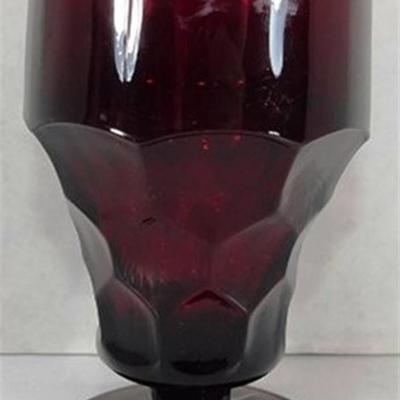 211 Lot of 10 Vintage Anchor Hocking Georgian Ruby Red Footed Ice Tea Glasses 5 1/2