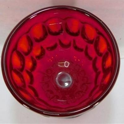 212 Lot of 6 Fenton Red Thumbprint Goblets 5 inch