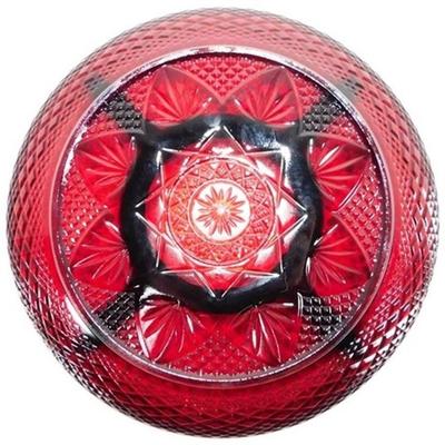 216 Lot of 3 Pieces of Ruby Red Luminarc Cristal D' Arques Glass- 13in Platter-10 1/2 x 4 Bowl- 10 in Divided Plate