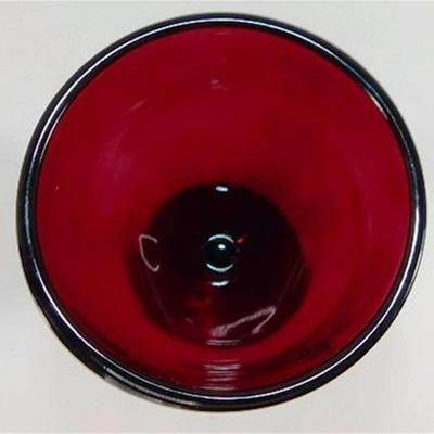 221 Lot of 8 Anchor Hocking Ruby Red Water Goblets Beaded Stems 5 1/4 x 3