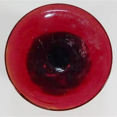 221 Lot of 8 Anchor Hocking Ruby Red Water Goblets Beaded Stems 5 1/4 x 3