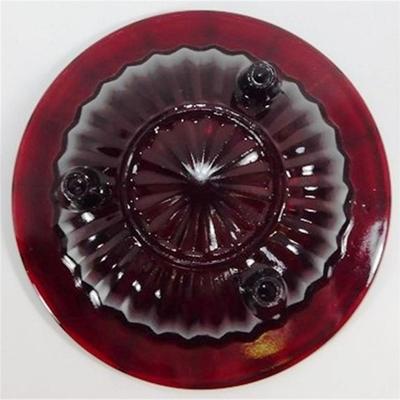 222 Lot of 8 Anchor Hocking Royal Ruby Red Fluted Scalloped Footed Bowls/ Ashtrays 4 x 1