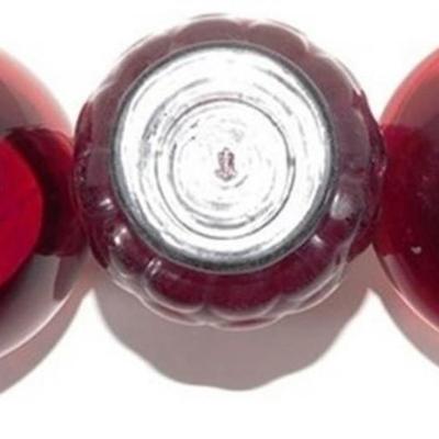 231 Lot of 4 of Ruby Red Anchor Hocking - 3 Vases and Lidded Candy Dish Ruby Red Lid Clear Bottom 4-7 inches