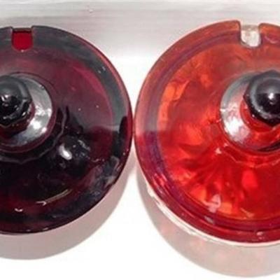 232 Lot of 8 including Lids - Ruby Red Anchor Hocking Cream and Sugar Lot 4-5 inches
