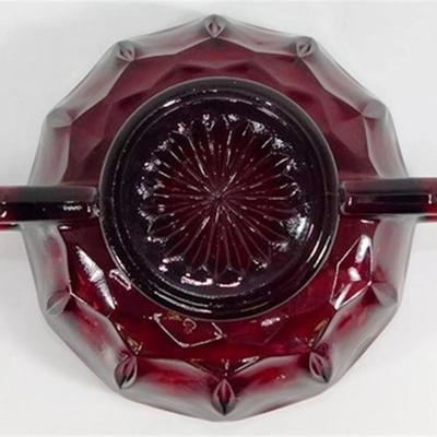 233 Lot of 3 Ruby Red Table Pieces - Ruby Red Bubble Bowl 8in -Candy Dish 7 in - Ruby Red Bowl 11 1/2
