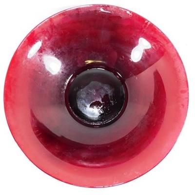233 Lot of 3 Ruby Red Table Pieces - Ruby Red Bubble Bowl 8in -Candy Dish 7 in - Ruby Red Bowl 11 1/2