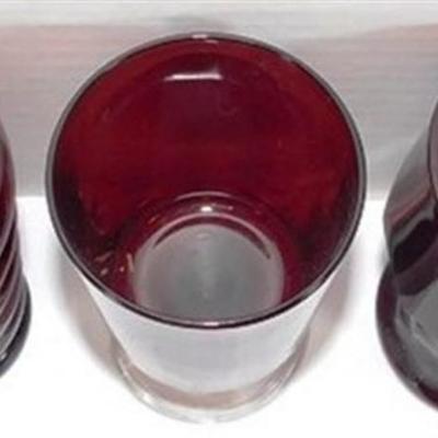 234 Lot of 7 Miscellaneous Ruby Red Pieces 2-5 1/2