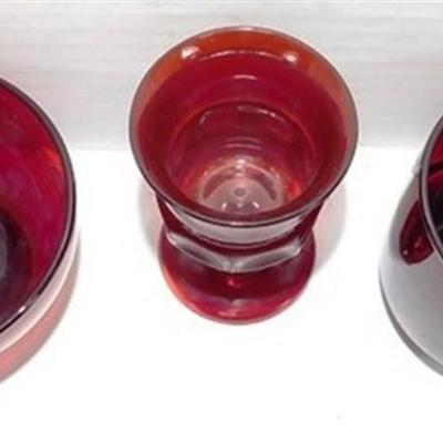 234 Lot of 7 Miscellaneous Ruby Red Pieces 2-5 1/2