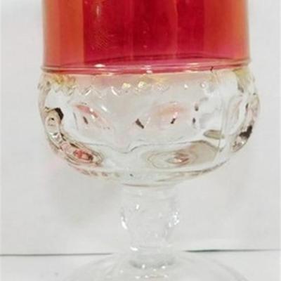 235 Lot of 8 Kings Crown Ruby Red Flash Glasses 4 1/2 x 2