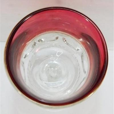235 Lot of 8 Kings Crown Ruby Red Flash Glasses 4 1/2 x 2