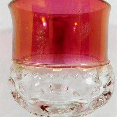 235 Lot of 8 Kings Crown Ruby Red Flash Glasses 4 1/2 x 2