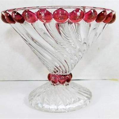 236 Vintage Westmoreland Swirl and Ball Compote 4 x 5