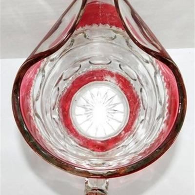 237 Vintage Kings Crown Ruby Flash Pitcher 7 1/2 x 8