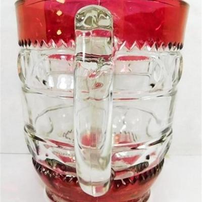 237 Vintage Kings Crown Ruby Flash Pitcher 7 1/2 x 8