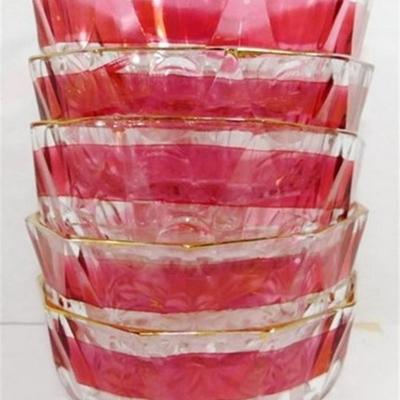 240 Lot of 15 Ruby Red Flash Glass Miscellaneous Pieces