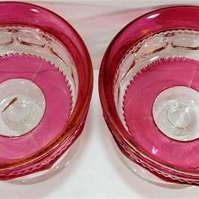 240 Lot of 15 Ruby Red Flash Glass Miscellaneous Pieces