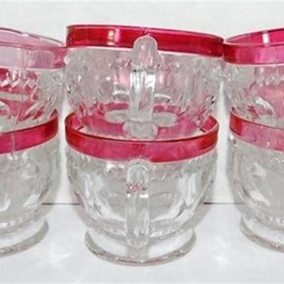 240 Lot of 15 Ruby Red Flash Glass Miscellaneous Pieces