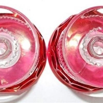 240 Lot of 15 Ruby Red Flash Glass Miscellaneous Pieces