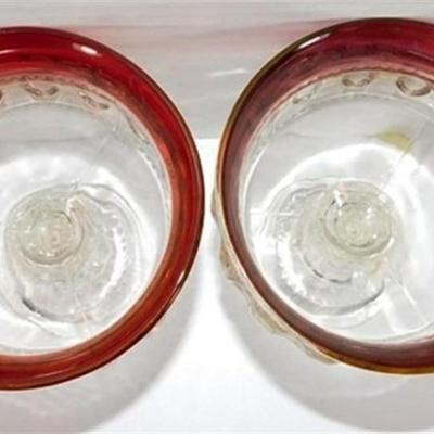 240 Lot of 15 Ruby Red Flash Glass Miscellaneous Pieces