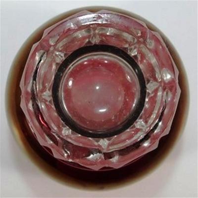 241 Lot of 8 Small Ruby Red Flash Footed Glasses With Golden Hue 2 1/2 x 2 1/2