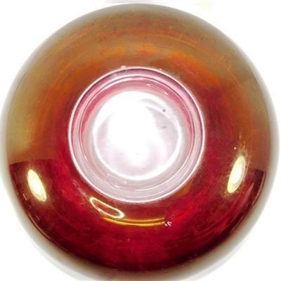 242 Lot of 2 Heavy Ruby Red Flash Serving Bowls 12-13 inches