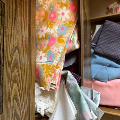 Sewing Lot - Threads, Fabric, Buttons, Etc.