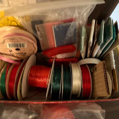 Sewing Lot - Threads, Fabric, Buttons, Etc.