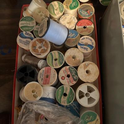 Sewing Lot - Threads, Fabric, Buttons, Etc.