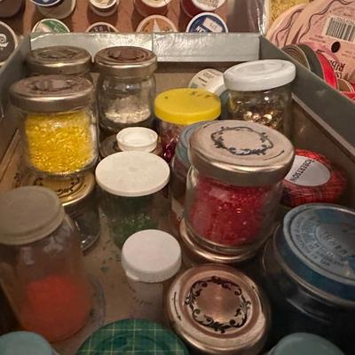 Sewing Lot - Threads, Fabric, Buttons, Etc.