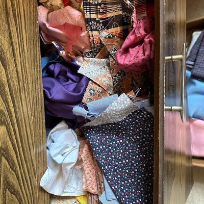 Sewing Lot - Threads, Fabric, Buttons, Etc.